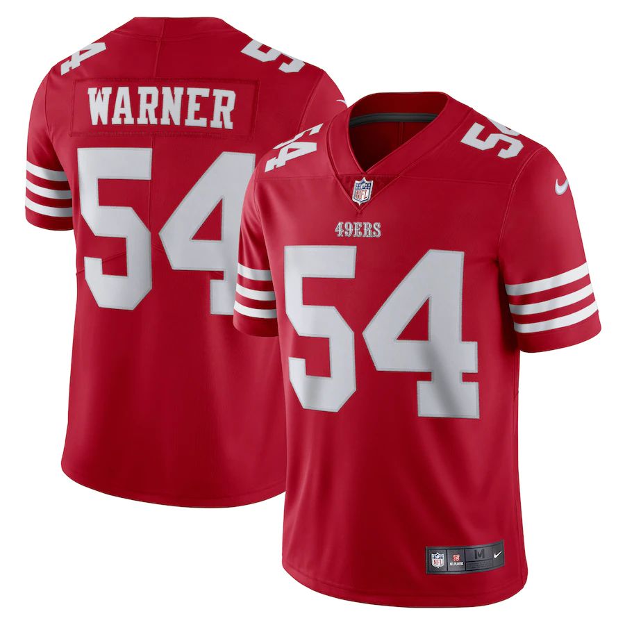 Men San Francisco 49ers #54 Fred Warner Nike Scarlet Vapor Limited NFL Jersey